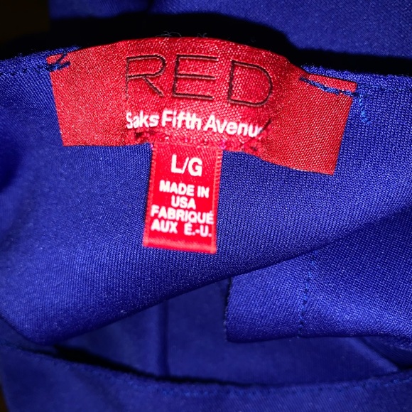 RED SAKS fifth Ave size L royal blue ruffle blouse - Picture 4 of 5